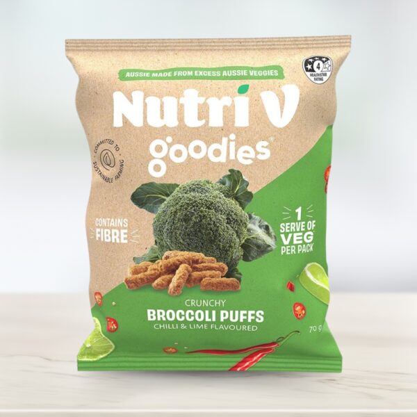 Nutri V Goodies Crunchy Broccoli Puffs Chilli & Lime (70g)